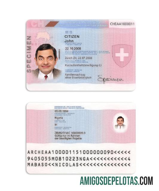 Autorização de residência na Suíça amostra